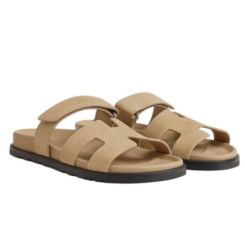 Hermes Chypre Sandal Beige Suede - Image 2